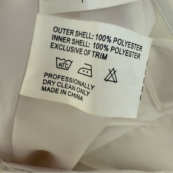 Madison James Strapless Embellished Chiffon Gown • Size 6 • Ivory/Gold - Picture 8 of 16